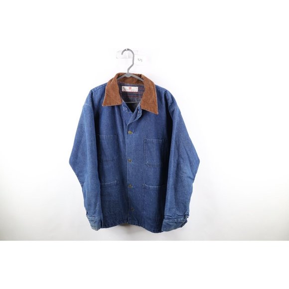 Vtg 60s Adolphe Lafont Mens 46 US Government Blanket Lined Denim Barn Jacket USA